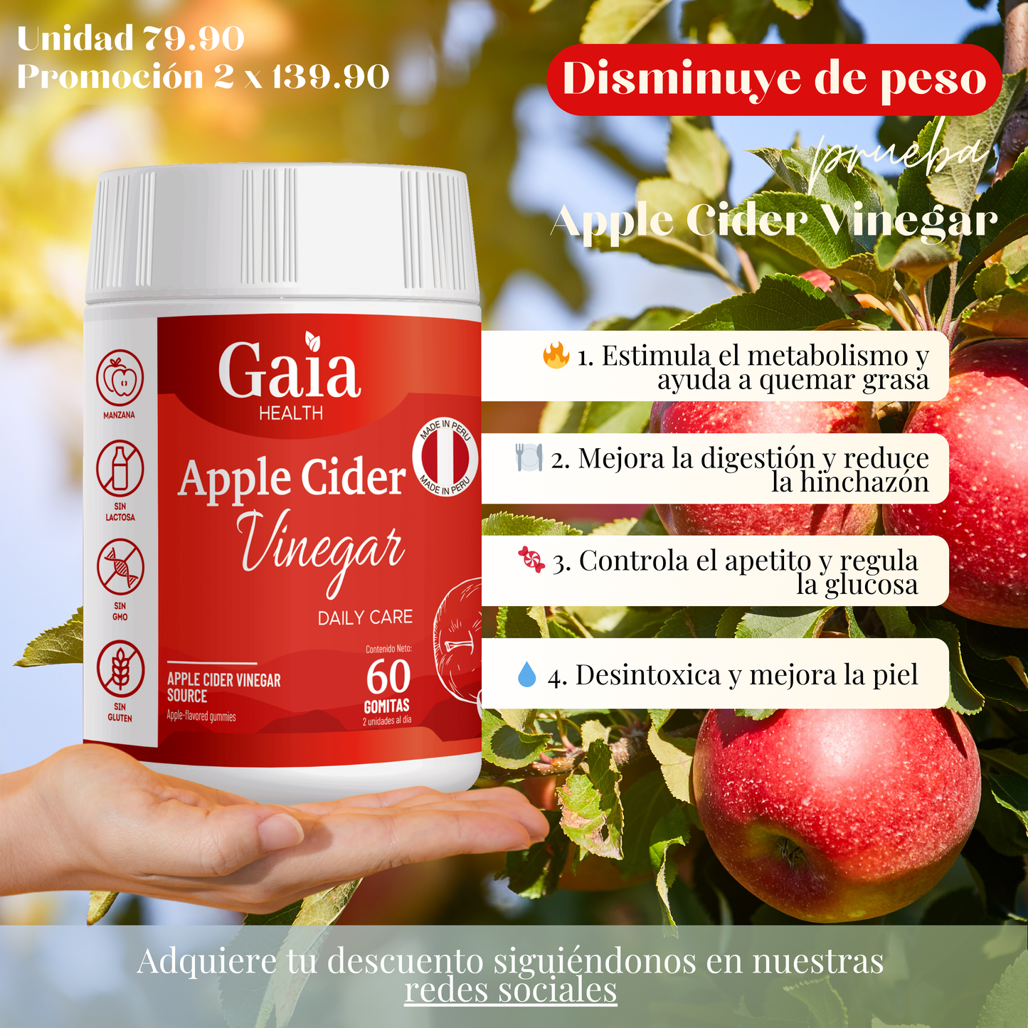 Vinagre de Manzana Fit – Super Gomitas para Digestión y Control del Apetito